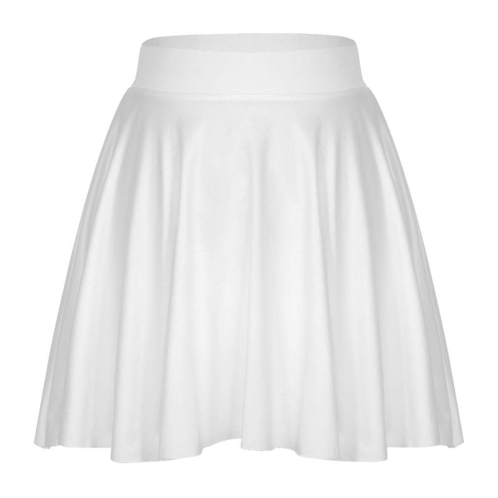 Falda de Color Sólido con Volantes para Mujer: Falda Acampanada Casual con Cintura Elástica para Ropa de Estar en Casa Ropa Deportiva