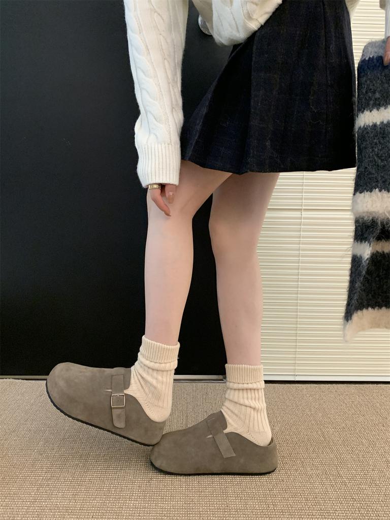 Fashion Walking Cozy Casual Baotou Half Slipper Loafers Female Fashion Slingback Slip On Mule For Women Platform New 2024 Design Comfort