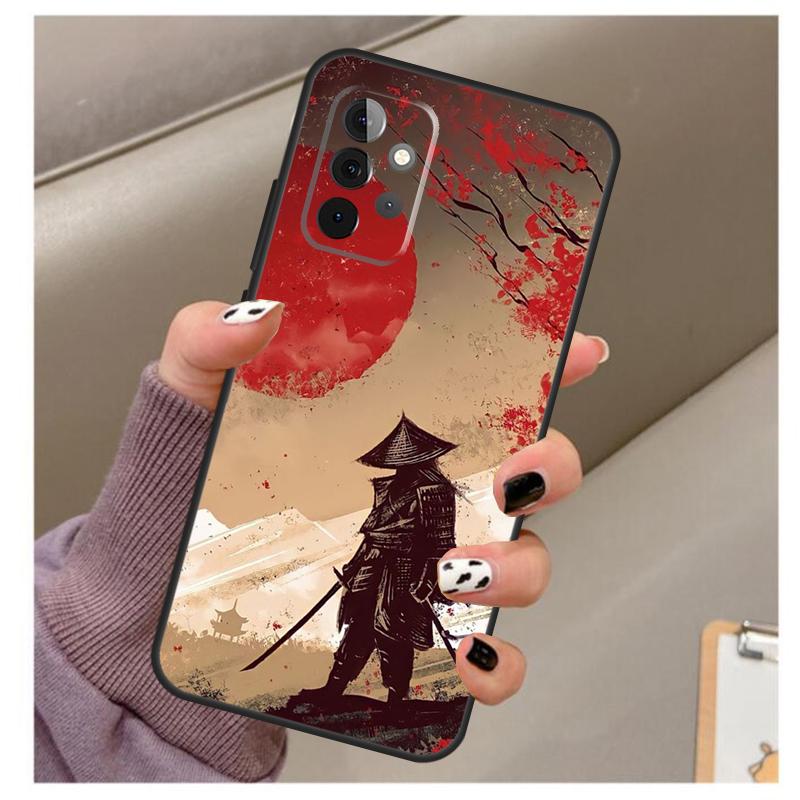 Japan Ninja Samurai Red Sun Case For Samsung Galaxy A33 A13 A53 A34 A54 A14 A15 A16 A26 A36 A56 A12 A32 A52 A06 A35 A55