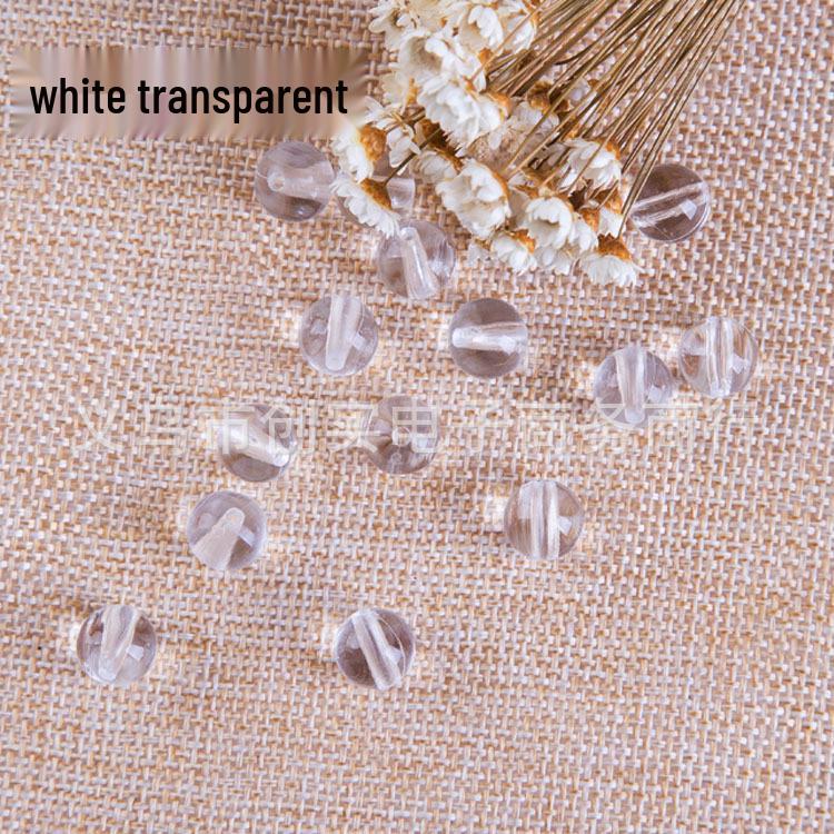 Round Transparent White Acrylic Beads for DIY Handmade Bracelets and Necklaces 8mm белый