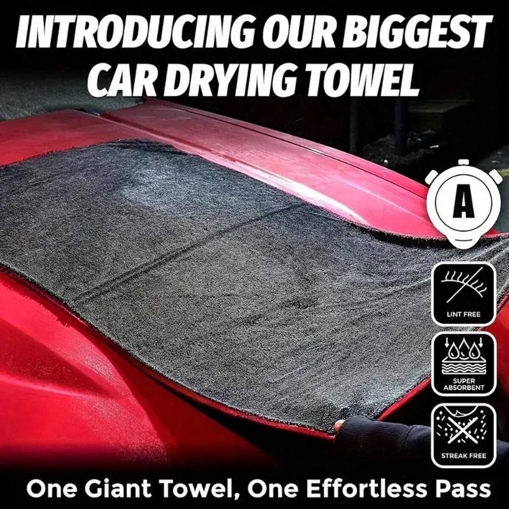 2Pcs Super Absorbent Microfiber Car Washing Towel Pulloff Drying for Car Windows Mirrors Wiping Rags Double Layer Cleaning Cloth