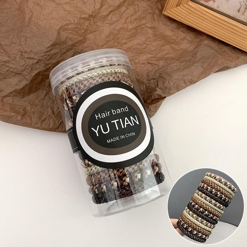 15pcs/set Hair Ties Cans Packaging Braided Twisted Elastic Hair Band Durable High Elasticity Rubber Bands Women Hair Accessories