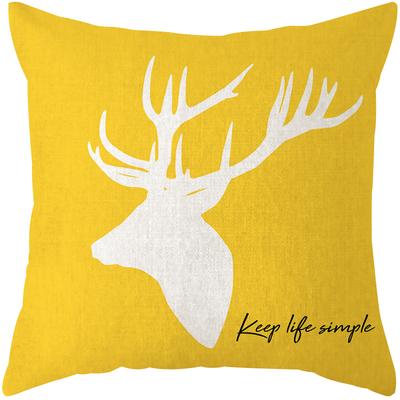 

Nordic Yellow Gray Geometric Pillow Cover Home Decorative Pillows Geometry Deer Linen Pillow Case Cushion Cover Cojines Almofada 30x50cm(12x19in)