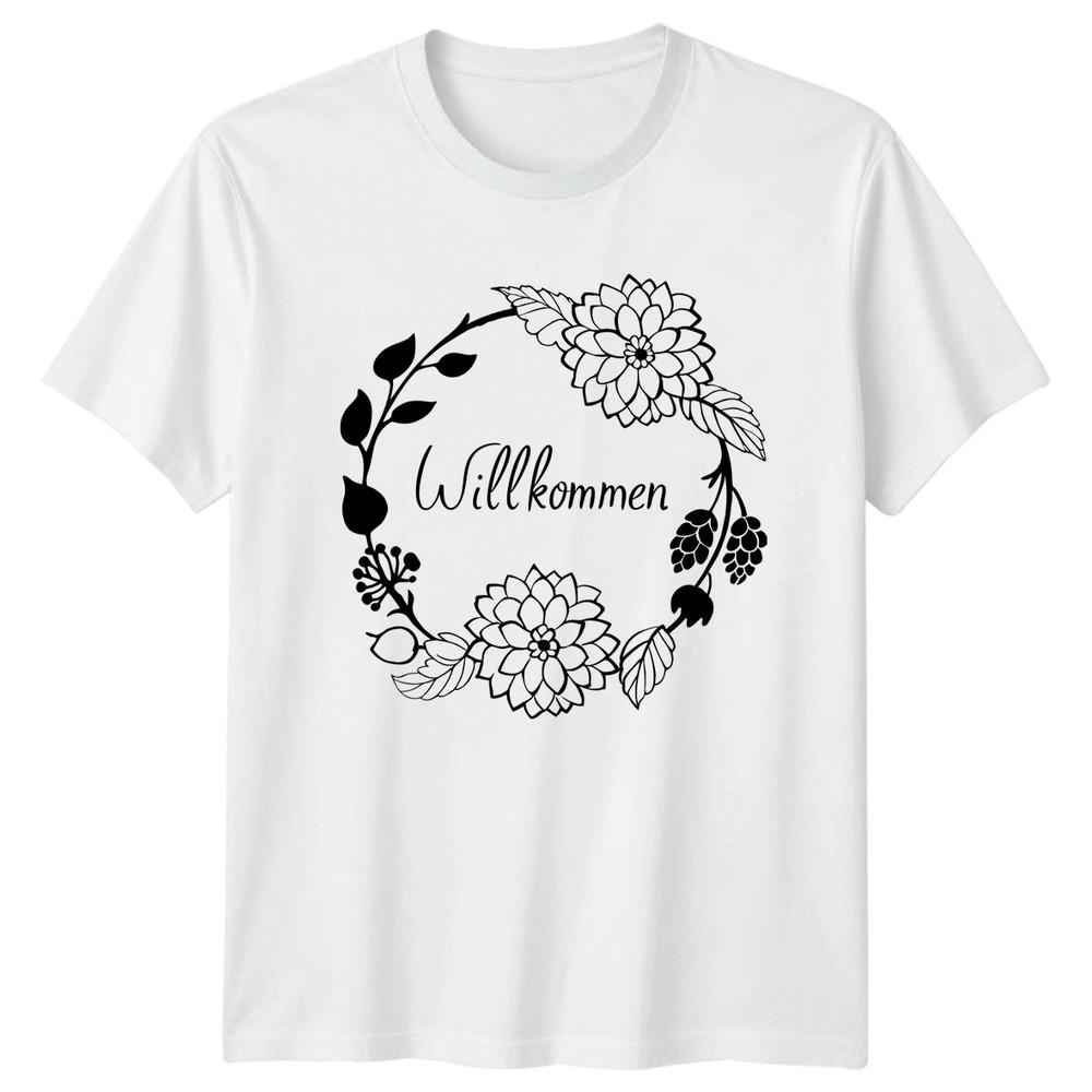 WillkomUnisex Unisexs TShirt GerUnisex Welcome Floral Housewarming Gift For Her S