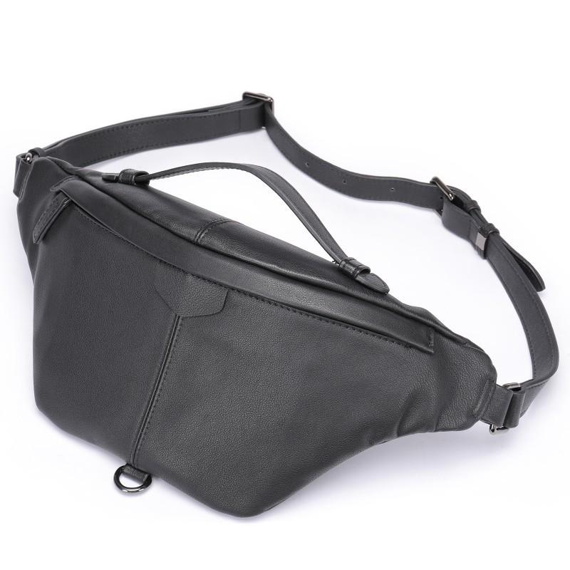 Crazy Horse Leather Retro Men's Waist Bag Outdoor Sports Single Shoulder Crossbody Large Capacity Leisure Multi Functional Chest