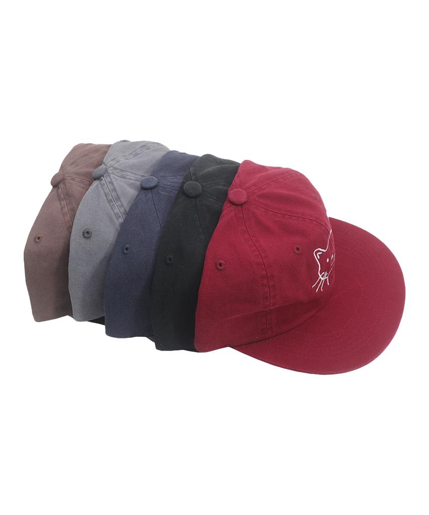 Eolaiteuaenggeul Cat Face Washed Cap (Red)