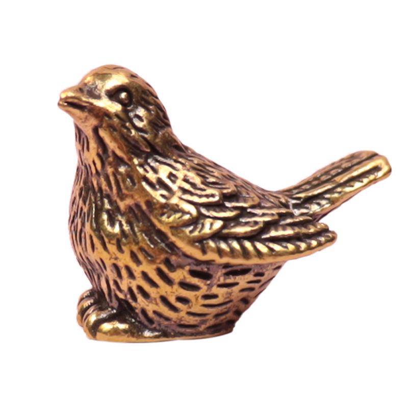 Spatz aus Messing Handgefertigtes Mikro-Landschaftsornament - Mondfest kleines Geschenk