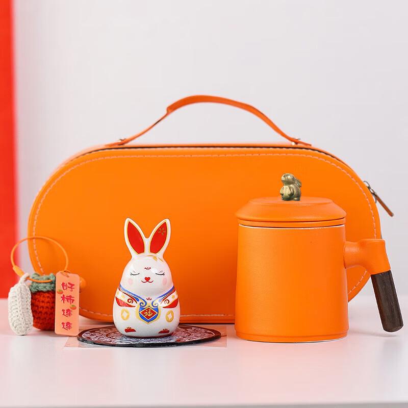

Auspicious Jade Rabbit Ceramic Tea Mug Gift Set