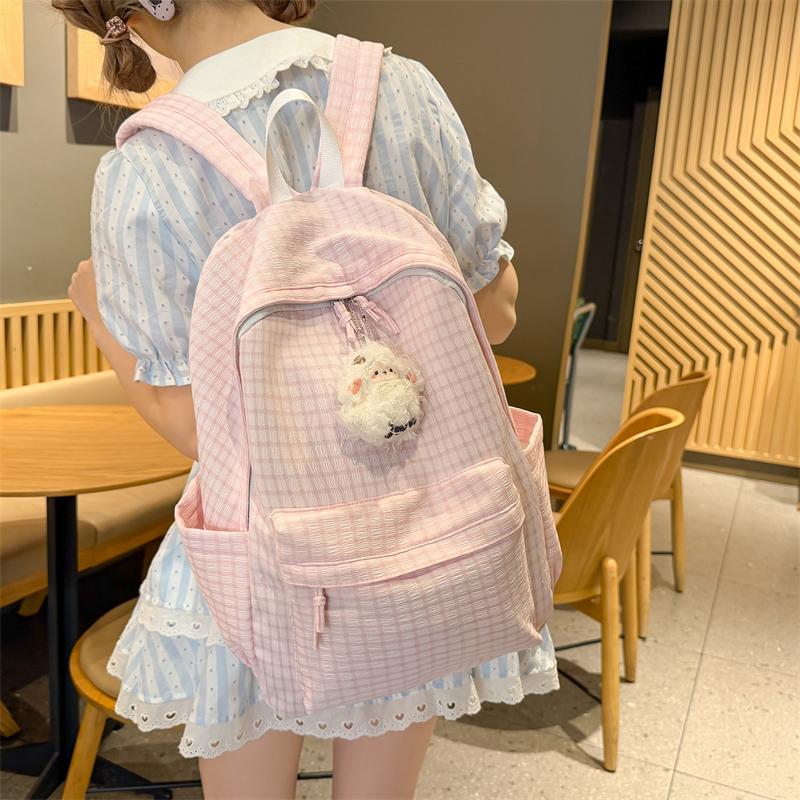 Retro Student Schoolbag Campus Backpack Large Capacity Lightweight Backpack