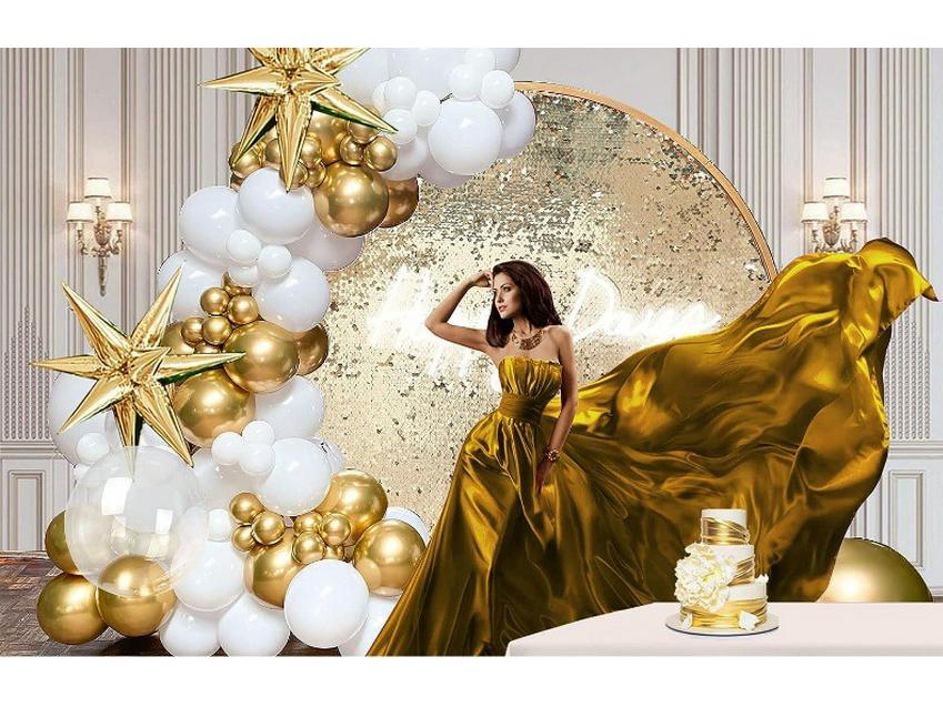 Platinfarbenes Aluminiumfolien-Ballonbogen-Set für Hochzeiten, Festivals, Geburtstagsfeiern und Feiern