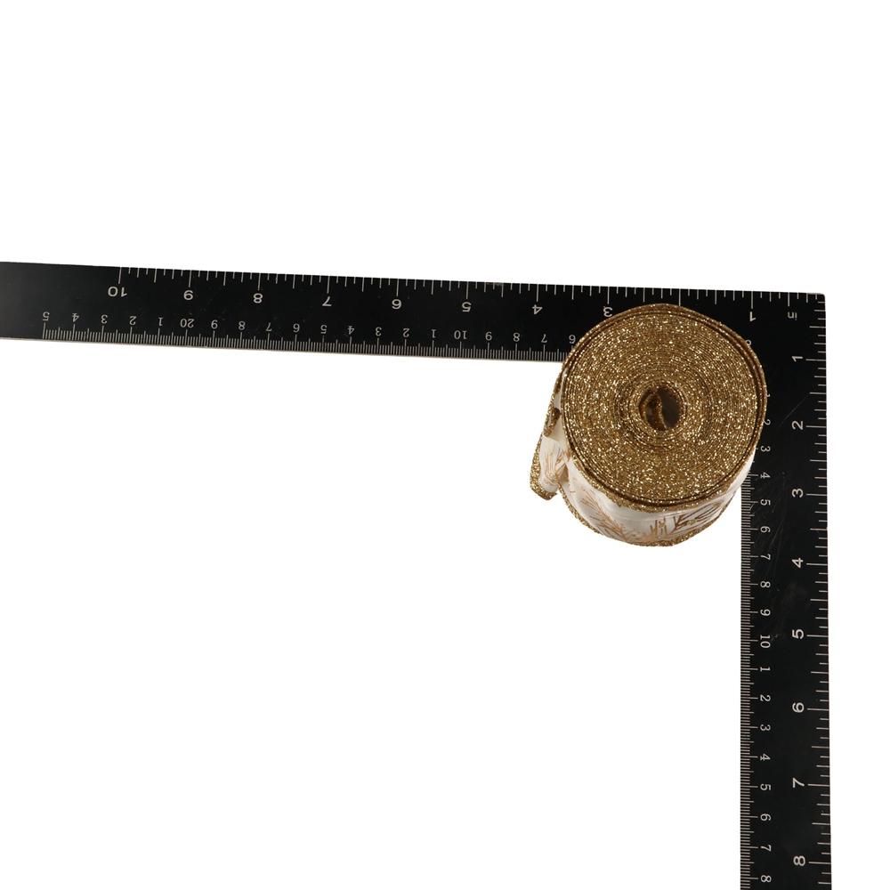 Листья Узор Рождественская Проволочная Лента Блестящая Лента для Упаковки Подарков Новый Год