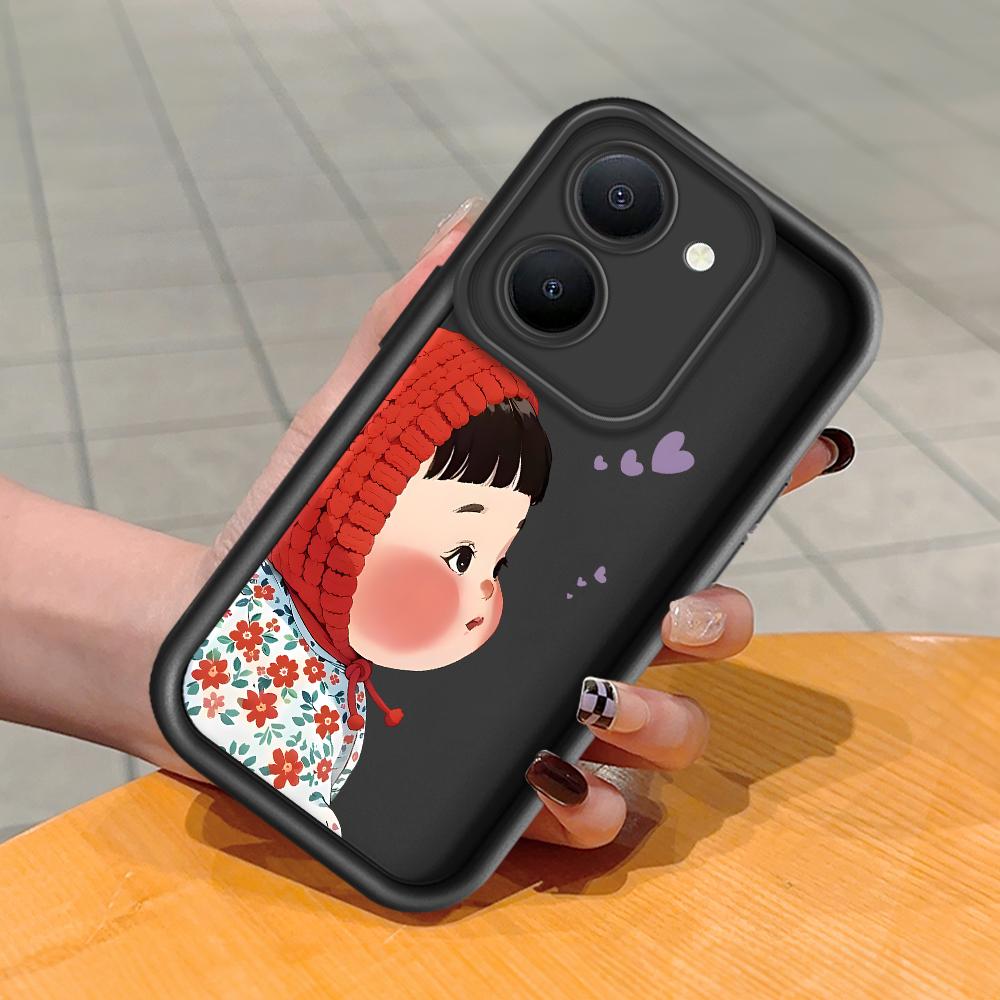 Soft Silicone Square Ladder Printing Pattern Phone Casing Full Cover Camera Shockproof Protection Rubber Case for Vivo