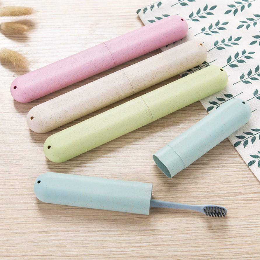 Nordic Style Wheat Straw Travel Toothbrush Case – Portable Storage Box
