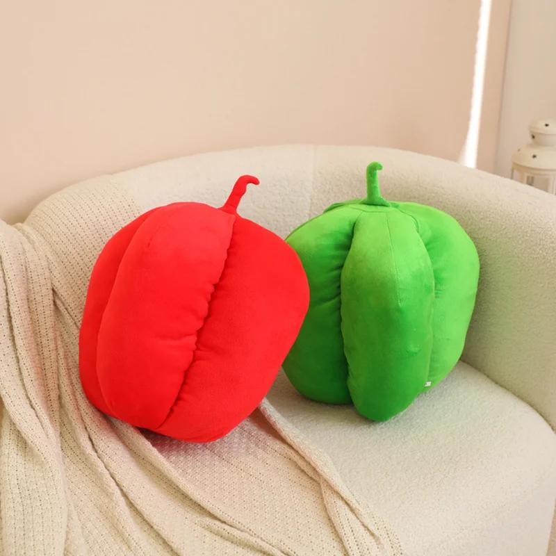 Simulation Vegetable Red Green Pepper Plush Toy Cute Soft Plant Pillow Dolls Stuffed Chili Pillow Children Room Decor Gift