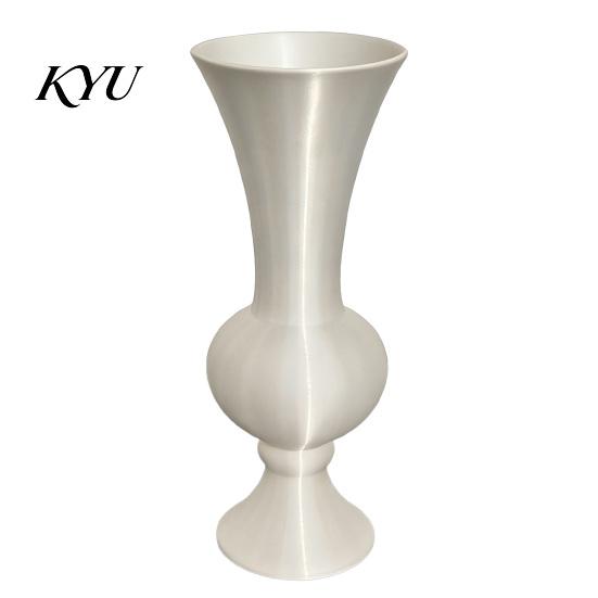 Stylish Balcony Decor Retro Curved Decorative Flower Vase, 3D Printed Flared Neck Plant Pots for Windowsill Minimalist Tabletop Floral Container