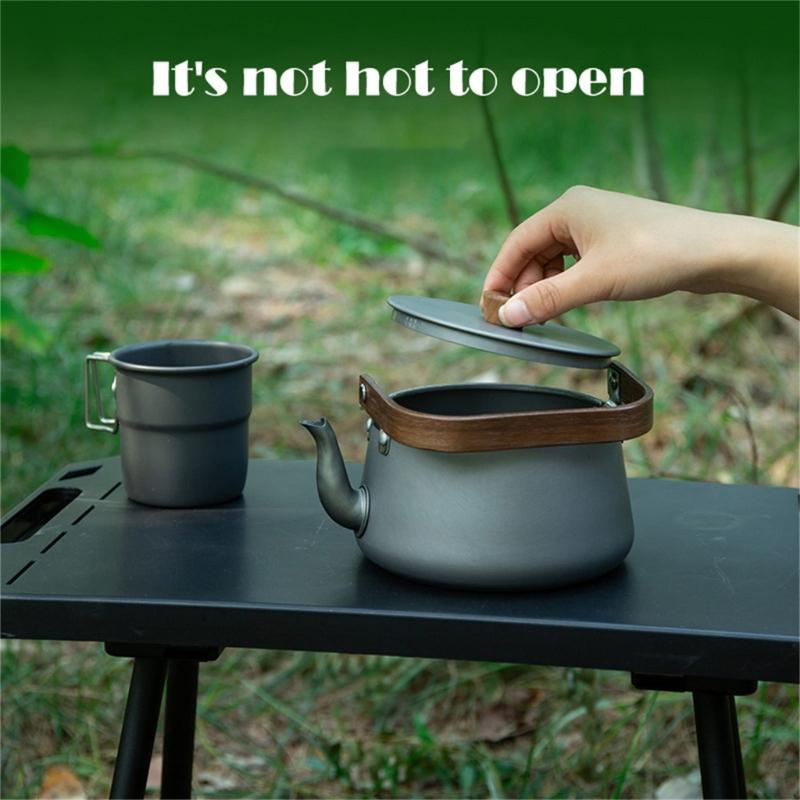 Portable Teapot Aluminum Alloys Camp Teas Coffee Pots Outdoor Hiking Water Boilers Camping Kettle Heat Water Teas Pots