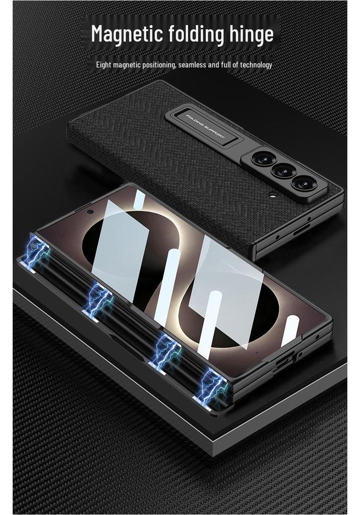New Samsung Z Fold8 Ultra Leather Folding Phone Case—Stylish, Minimalist Hinge Protection. Douyin-Inspired Design.