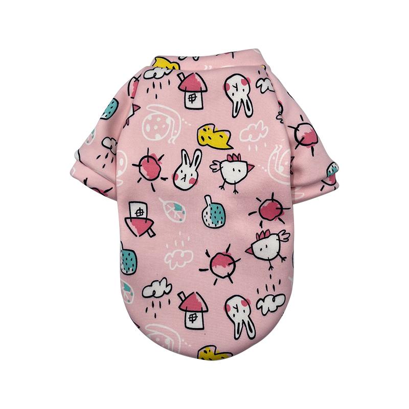 Fashion Warm Soft Cotton Dog Sports Pet Clothing Winter Outdoor Apparel with Cartoon Print Cute and Stylish