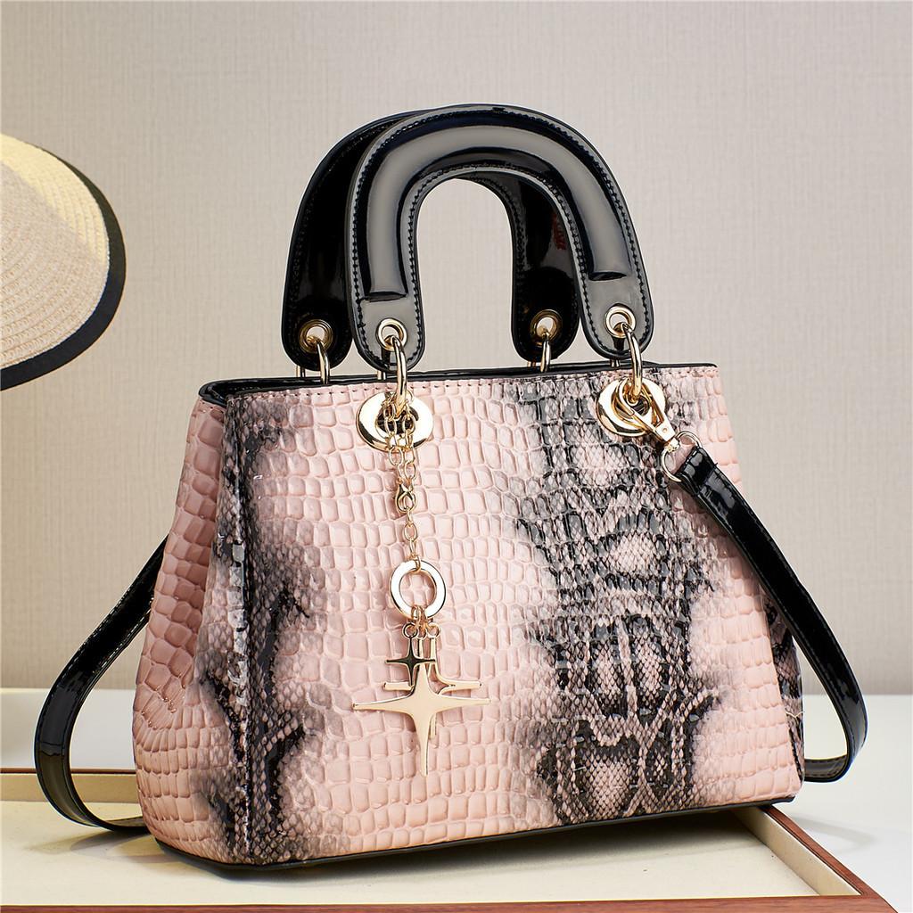 New 2023 Lady Handbag Princess Bag Cross-border Fashion Pu Shoulder Bag розовый