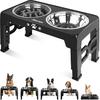 Elevated Dog Bowls, Dog Feeder with 2 Stainless Steel Dishes &1 Slow Feeder Bowl, 5 Heights Adjustable Raised Stand for Medium Large, Food Dishes