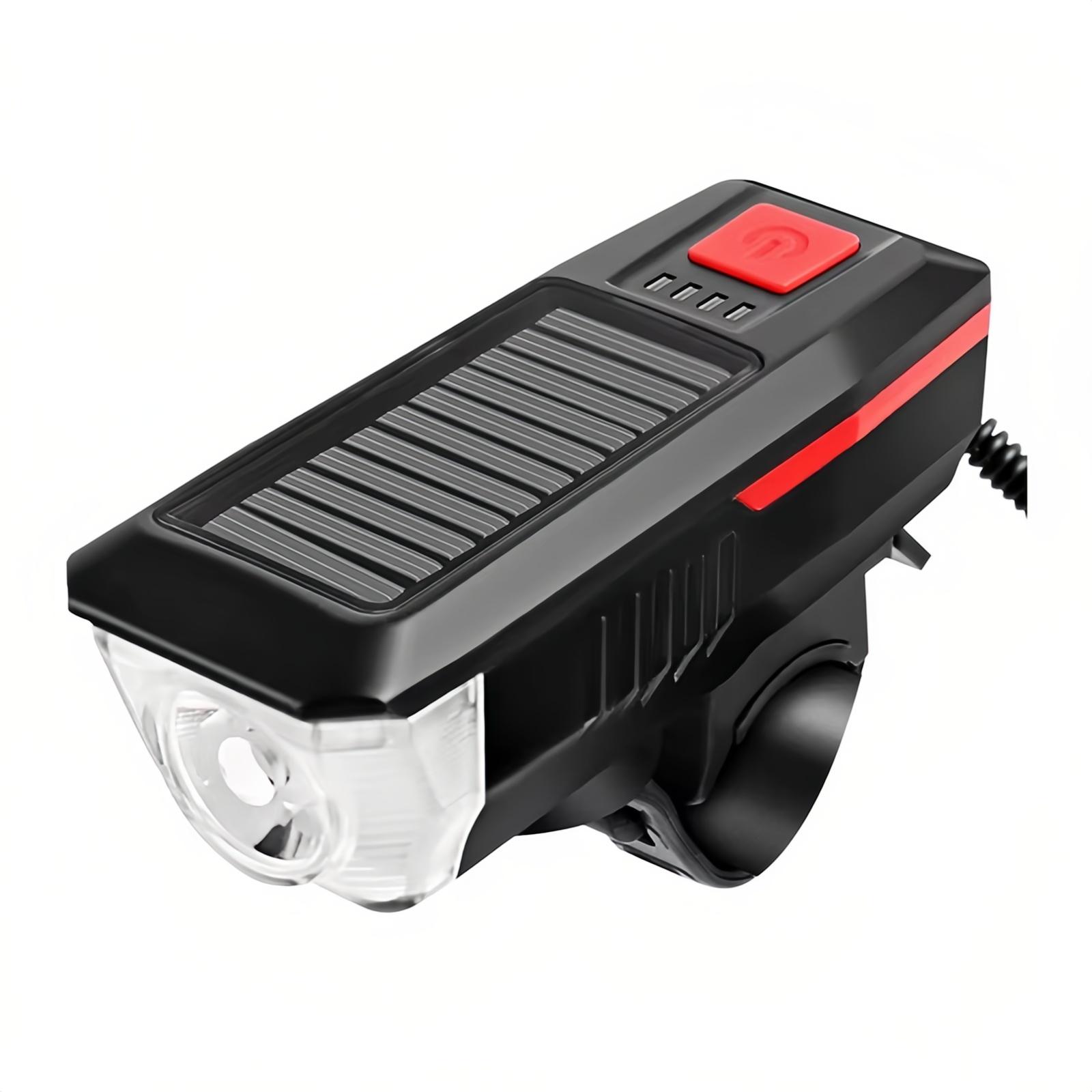 

Rechargeable Solar Bike Lights, Night Ultra Bright Lights Headlight and Back Taillight with Electric Bell, Easy to Install , Road and Mountai One Size красный