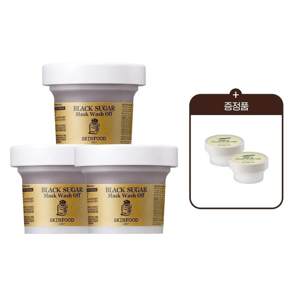 

[Exfoliation] Black Sugar Wash-Off Mask 120g 2+1 + Rice Mask 20g*2