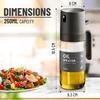 250ml Glass Oil Mister Spray Bottle | Heat-Resistant for Air Fryer & Baking | Healthy Cooking Gadget for Salad BBQ Roasting