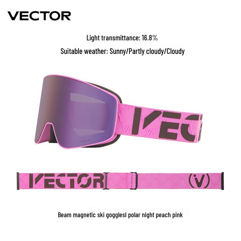 VECTOR Wanketu Magnetic Ski Goggles, Anti-fog, Myopia-Friendly, Helmet-Compatible for Men & Women