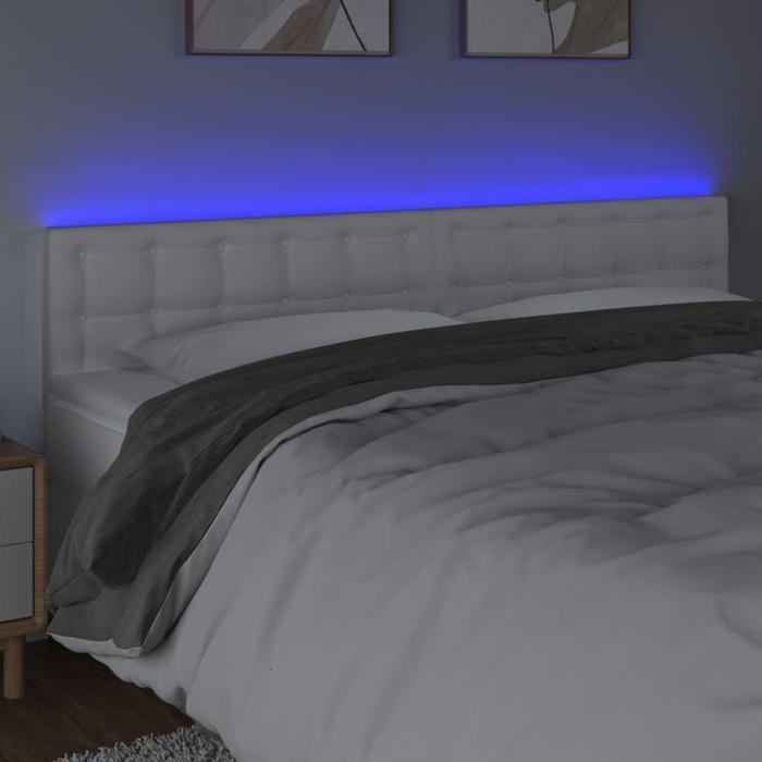 VidaXL LED Headboard Bedroom Furniture Double Bed Accessory Head of Bed Frame Interior White 3121715