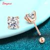 Brincos de Tarraxa Smyoue 0.5CT 1CT 2CT Moissanite Certificado para Mulheres Diamante de Laboratório Brilhante Cor D Joias 100% Prata 925