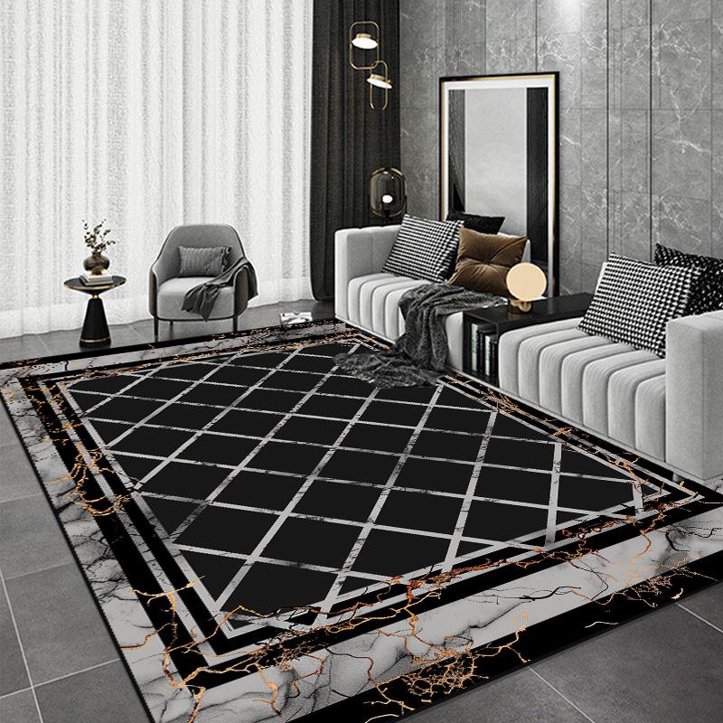 Black Chinese Style Carpets for Living Room Home Abstract Bedroom Decoration Luxury Large Area Rug Sofa Table Non-slip Floor Mat