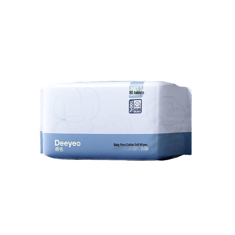 Deyou Pure Cotton Baby Dry & Wet Soft Towels, 4x80 Count
