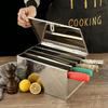 TONGYUANSHI 304 Stainless Steel 4-Compartment Knife Holder with Lid