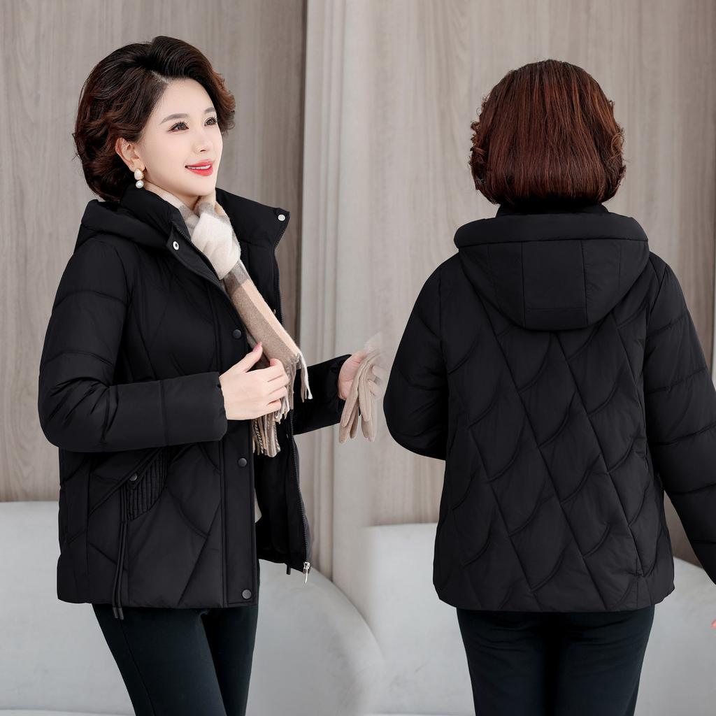 Mother's Style Down Jacket for Women in Winter New Style for Middle-aged and Elderly Women, Large Size Cotton-padded Jacket, Short Style