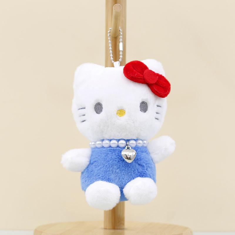 Adorable Plush Hello Kitty Keychain 13cm Cute Cat Backpack Accessory For Girls Blue KT