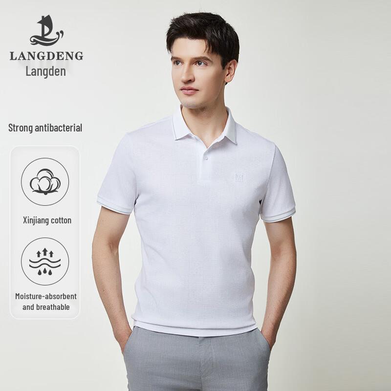 

Langdeng Men s Antibacterial Business Casual Polo Shirt L