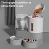 Automatic Cat Feeder Automatic Pet Feeder Water Dispenser Set for Cats Dogs 2-in-1 Food Bowl with Stainless Steel Insert
