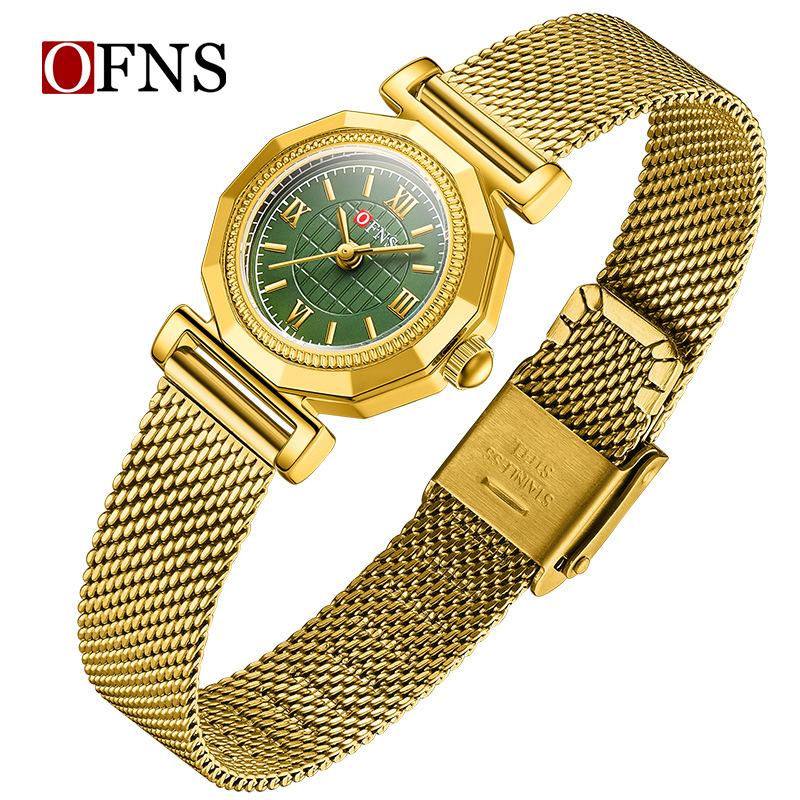 Ofns Women's Vintage Roman Numeral Quartz Watch Fashion Retro Dial, Waterproof, Small Casual Everyday Wristwatch for Ladies