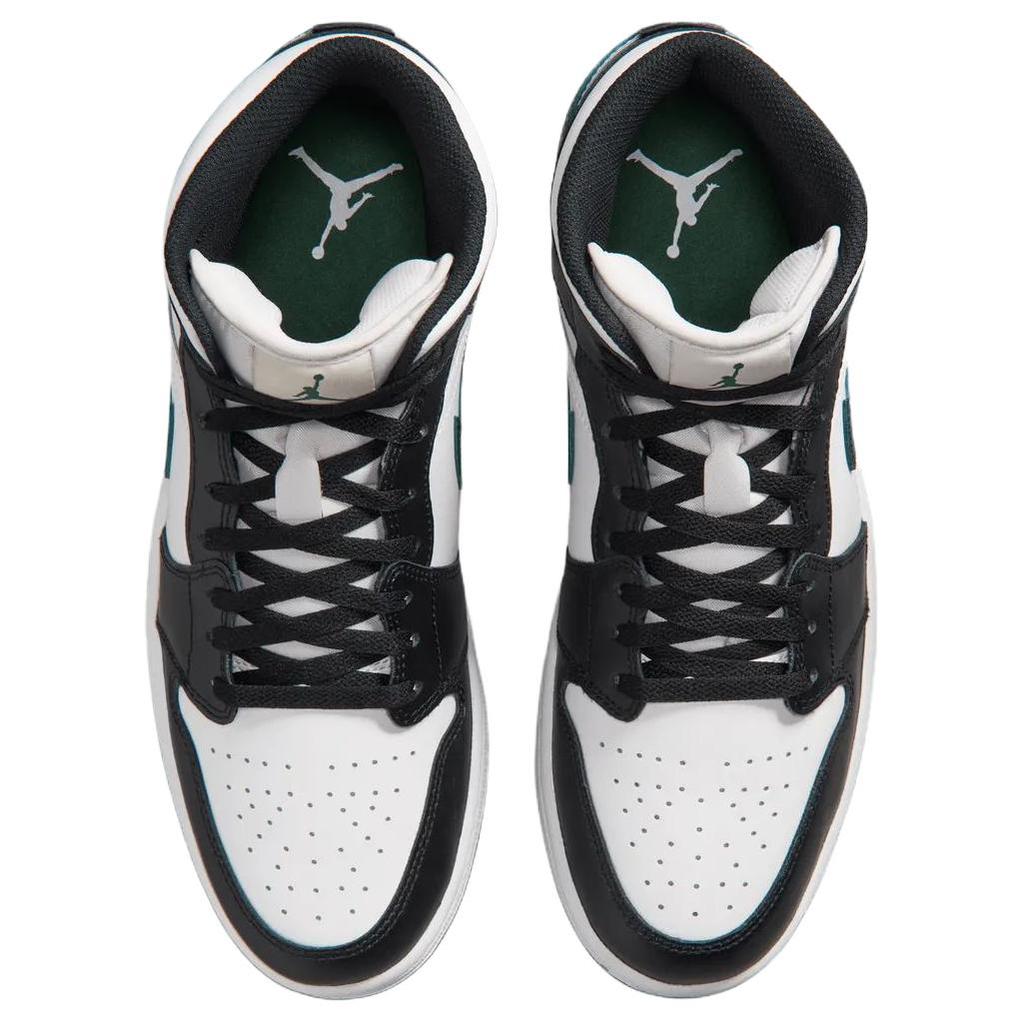Air Jordan 1 Mid Black Gorge Green Summit White Unisex Sneakers DQ8426-004