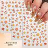 3 to 30 Sheets Autumn Maple Leaves Nail Stickers 5D Embossed Gold Foil Fall Leaf for Nails, Self-Adhesive DIY Manicure Art