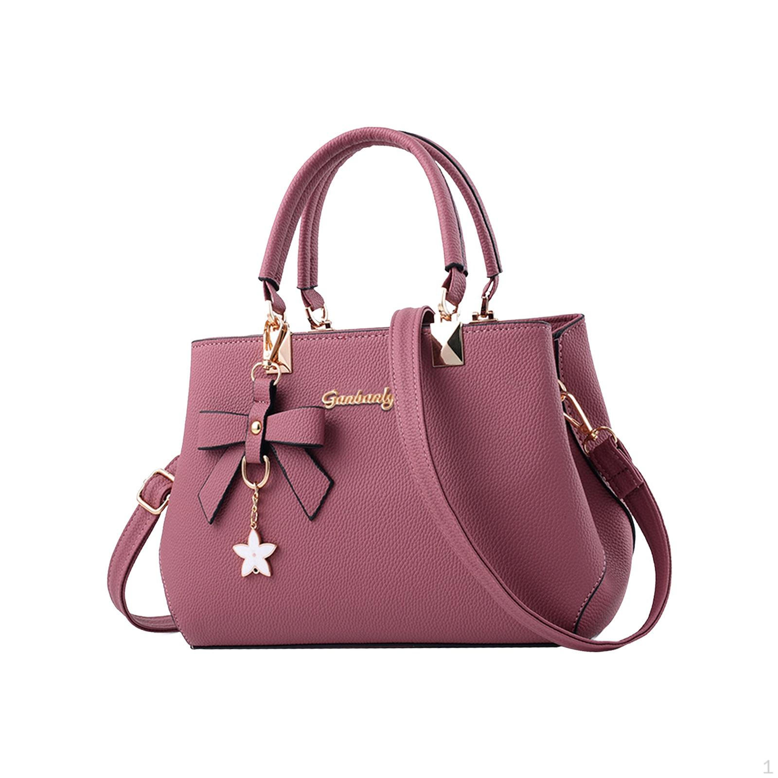 

Шикарная женская сумка через плечо с верхней ручкой для повседневных вещей первой необходимости темно-розовый