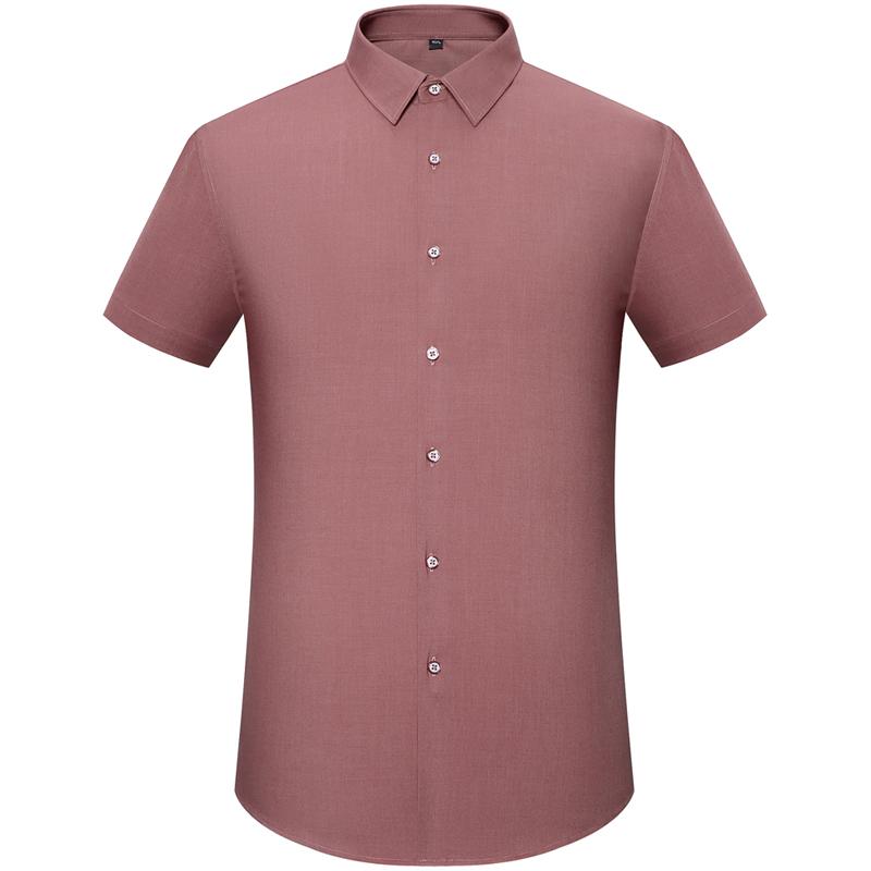 Classic Style Men's Solid Color Short Sleeve Button Up Lapel Shirt, Casual Chic Summer Tops For Office Casual Outdoors Wear