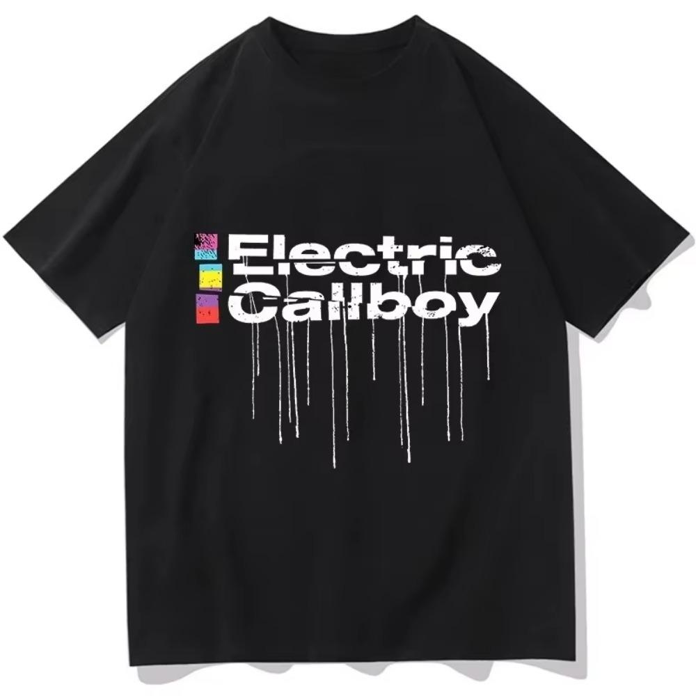 

2025 Обычная футболка Шлем Electric Callboy Модный принт Топ Футболка Лето Новый Легкий и Тонкий Мужской Женский Топы Короткий Рукав XXXXXL чёрный