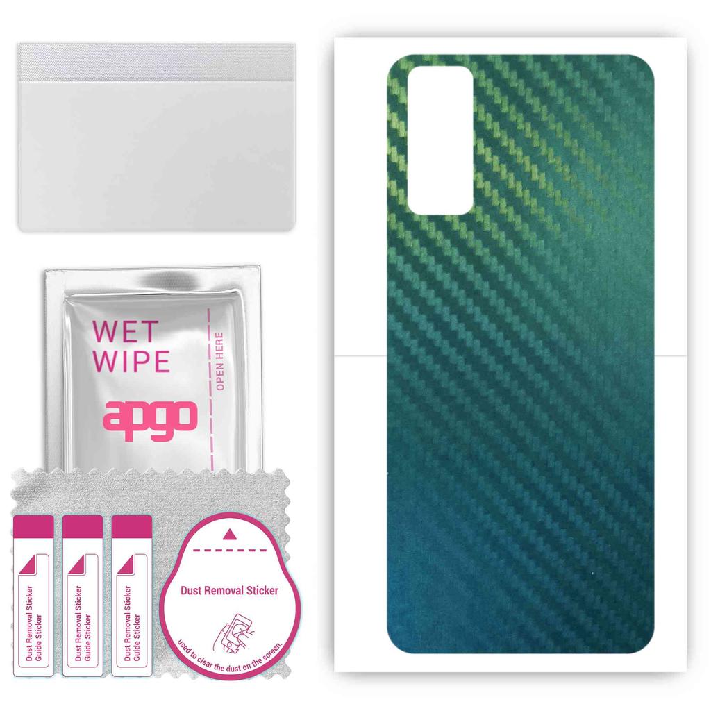 apgo Autocollant de protection pour le dos compatible avec Vivo iQOO U1x, Film wrap, Feuille, Vinyle - Motif Carbone Caméléon CAKA1