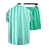Set Camicia a Maniche Corte e Pantaloncini da Spiaggia da Uomo Stampa Elegante Camicia Casual da Uomo Pantaloncini da Uomo per Feste Estive