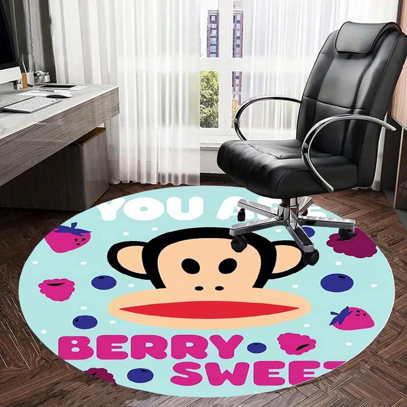 1pc Berry Sweet Monkey Round carpet, Made of Polyester,Perfect for Decorating Office Chairs, Living Rooms fplt036
