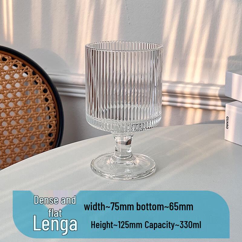 Shangqi Vertical Stripe 280ml Glass Cups - Set of 3