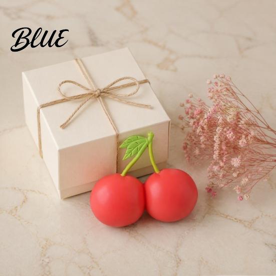 Soft Tactile Toys Double Cherry Stress Relief Toy Fake Squeeze Flour Filling Toy Sensory Fidget for Hand Relaxation Decorative