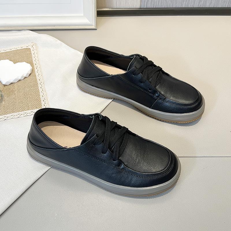 Women's White Cowhide Sneakers 2025 - Soft Sole & Surface Loafers, Flat Casual Leather Shoes