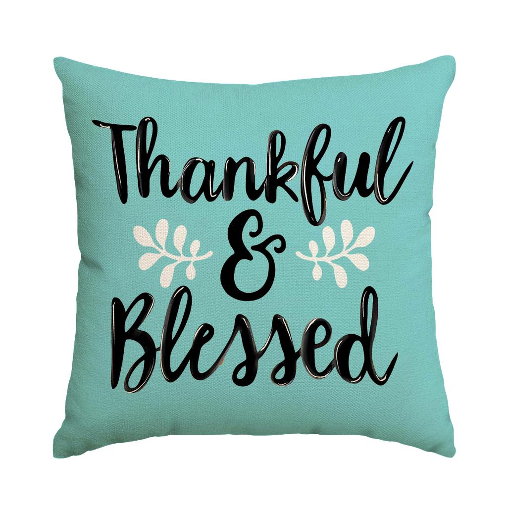 1 \ 4Pcs Autumn Thanksgiving Pillow Cover With Bow Truck Pattern Backrest Cover, Suitable For Room Living Room (No Pillow Core)